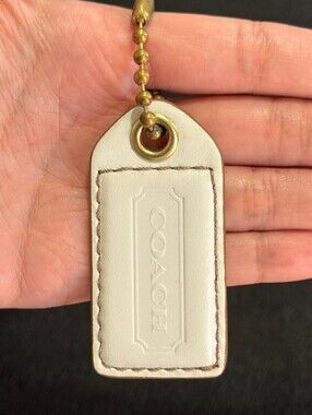 2.5" Y2K Coach Leather Key Fob Keychain Hang Tag Hangtag